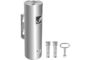 LOMGDOVC Aschenbecher Wandmontage, Aschenbecher für draussen, Aschenbechers Edelstahl Wandaschenbecher mit Schloss für Terrasse, Restaurant, Hotel