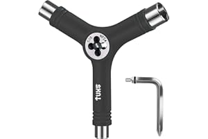 Tuxs Skate Tool tout-en-un multifonction léger et portable avec clé Allen 2 en 1 et tournevis Phillips - Ajustez les patins, longboards, skateboards, quads, roues, axes et Kingpin
