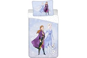 JERRY FABRICS Disney Frozen - Biancheria da letto, motivo: Anna Elsa, 135 x 200 cm