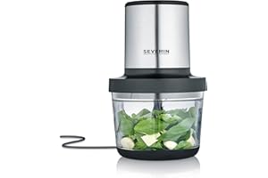 ‎SEVERIN SEVERIN Universalzerkleinerer, Multizerkleinerer für grobes und feines Zerkleinern, geeignet für Crushed Ice, Käse, Nüsse und mehr, matt-schwarz/Edelstahl-gebürstet, KM 3867