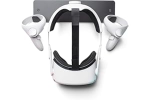 CNBEYOUNG Metal VR Headset Wall Mount Storage Stand Hook Compatible with Meta/Oculus Quest 2,Quest,RiftS,HP Reverb G2,HTC Vive/Pro,Valve Index,PSVR2,MR Headsets and Controllers (Aluminum Alloy-Black)