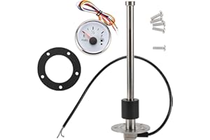 A ABSOPRO 216mm Fuel Sending Unit and Gauge Kit 8.5" Boat Fuel Tank Sending Unit Fuel Water Level Sensor and Fuel Gauge for Boat Car Truck RV