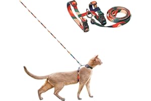 pidan Cat Harness and Leash Set, Cats Escape Proof - Adjustable Kitten Harness for Large Small Cats, Lightweight Soft Walking Travel Petsafe Harness（(Multicolor）
