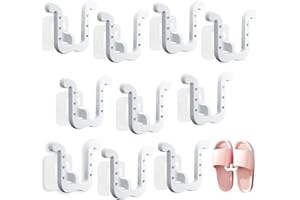 BAIYSFFG Wall Mounted Shoe Rack Storage,10 pcs Hanging Shoe Holder Over Door, Multifunctional Slippers Organizer Wall Hanging Without Drilling, Drying Shoe Hanger Rack For Narrow Space Closet Bathroom Kitchen