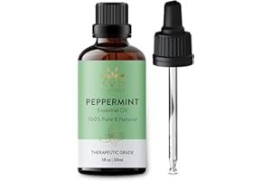 AVD ORGANICS Ätherisches Pfefferminzöl 30 ml | 100% reines und unverdünntes Mentha|Piperita|Öl Aromatherapieöl in therapeutischer Qualität für Diffusor Entspannung Konzentration | 1 fl. Unze. Oz