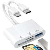 CULGC SD kart okuyucu, iPhone, iPad i&ccedil;in SD kart adapt&ouml;r&uuml;, Lightning ve USB C kamera adapt&ouml;rl&uuml; hafıza kartı okuyucu, SD/Micro