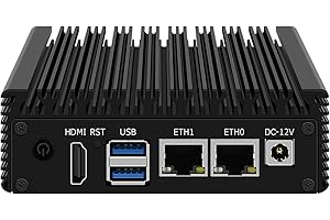 HUNSN Micro Firewall Appliance, Mini PC, VPN, Router PC, Intel Celeron J4125, RJ12, AES-NI, 2 x Intel 2.5GbE I226-V LAN, RST, HDMI, 2 x USB3.0, Barebone, NO RAM, NO Storage, NO System