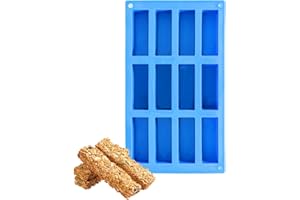 ROOMHUAWAY Silikonowa forma do batonów, batoników musli, forma do pieczenia, batoniki, silikonowa forma do pieczenia, batonik czekoladowy, batonik energetyczny, "zrób to sam" (niebieska)