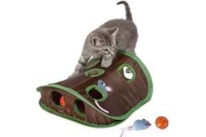 Holshop Jouet pour Chat, Jouet pour Chat Pliable avec 9 Trous, Souris et Balle Jouet Chat Interactif Jeux Chaton pour Petits Animaux - Jouet Intelligent Pliable