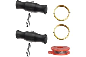 ROEOWENE 5 Pièces Outils de Dépose de Pare-Brise Universel Outils pour Pare Brise de Voiture Outil de Retrait pour Fenêtre de Pare-Brise Kit de Réparation avec 3 Fil de Coupe de Verre et 2 Poignées