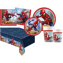 Palloncini Spiderman SANYUANHE 61 Pezzi Kit Di Posate Per Feste A Tema Ragno Per Kit Festa Compleanno Halloween - 4