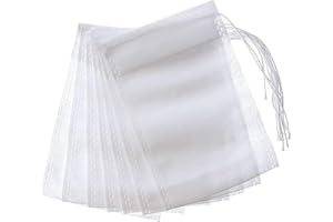 SECALIFE 100 Pcs Empty Tea Bags Reusable Drawstring Bags, Cotton Muslin Bags Tea Filter Loose Tea Infuser for Tea Coffee Spice, 7 x 9 CM