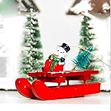 Ascension Christmas Sleigh Snowman Pendant for Tree Decoration Christmas Tree Ornaments Hanging Snowman for Xmas Tree Decorat