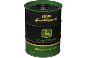 Nostalgic-Art Hucha Retro, 600 ml, John Deere – Special-Purpose Oil Black – Idea de Regalo para Amantes de los Tractores, Official License Product (OLP), para Billetes y Monedas, diseño Vintage