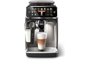 Philips 5400 Series Macchina da Caffè Automatica - Montalatte LatteGo, 12 Bevande, Display Intuitivo, 4 Profili Utente, Cromato (EP5547/90)