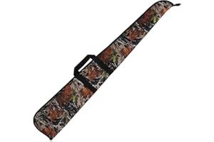 TOURBON Caza Escopeta Gun Rifle Bolsa de Almacenamiento con Correa de Hombro Ajustable - Verde con Brown Trim