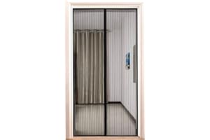 FLEI Magnet Fliegengitter Balkontür 95x205cm, Insektenschutz Magnet Fliegenvorhang, Magnetische Adsorption, Faltbar, Auto Schließen Luft kann frei strömen, for Türen/Patio - Schwarz