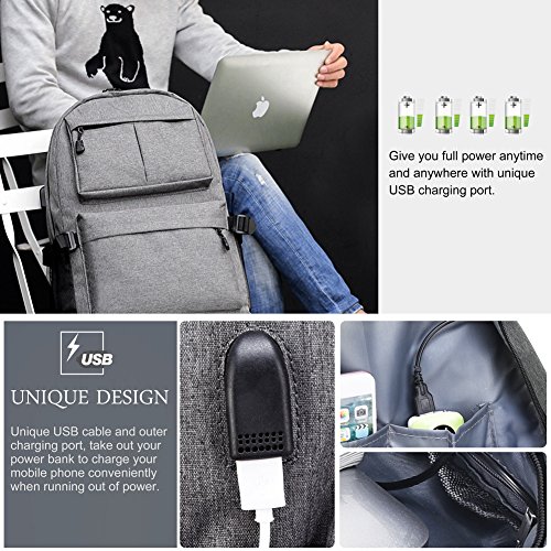 Vbiger Rucksack Laptop Rucksack Daypack Tagesrucksack mit Ladeanschluss