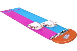 Bestway H2OGO! 2er-Wasserrutsche mit aufblasbaren Lama-Schwimmtieren 487 cm