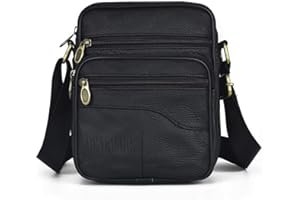 Realmark Sac à Bandoulière en Cuir pour hommes, Petits Sacs à Bandoulière en Cuir Véritable Vintage, Sac à main à Poignée d'affaires Classique,Sac de Voyage Messager
