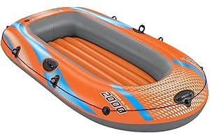 Bestway Inflatable Boat, Kondor Elite 2000, One-man Raft Heavy Duty Handles, Interlocking Valves, Multiple Sizes