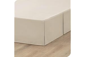 ISZI Mantovane Giroletto in Poliestere Letto Gonna da Letto Rivestimento per Giroletto Matrimoniale Vestiletto Matrimoniale Coprirete Singolo Gonna da Letto,Beige,120 * 200+35cm