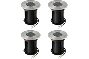 URing Spot Exterieur encastrable au sol pour GU10, IP67 étanche LED Spot Terrasse Extérieur Spot de sol rond et praticable pour l’extérieur, 230V lampe de sol ronde pour Pelouse, Cour, Ø11x12cm