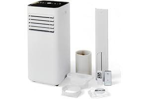 AHM Electronics Portable Air Conditioner 7000BTU - 3 in 1 Air Conditioner, Dehumidifier, 2 Speed Cooling Fan, Sleep Mode, Remote Control, WiFi, Temp Control, LED Display, 24HR Timer, 2 Window Kits