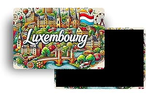 FITYO Magnets Frigo – 150 Pays au Choix – Souvenirs Touristiques Pays du Monde – Aimants Décoratifs Réfrigérateur – Cadeau Voyage – Style Traditionnel – 5,4 x 7,8 cm – 1 Unité (Luxembourg)