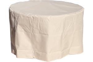 GREEN CLUB Housse de Protection pour Table de Jardin Ronde Haute qualité Polyester D 120 x h 70 cm Couleur Beige