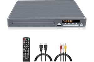 JOVELL Reproductor DVD Multizona para TV | Reproductor DVD Compacto para Hogar con Salida Coaxial, HDMI y RCA | Lector DVDs/CD con Entrada USB para Todas Las Regiones y Multiformato (Gris, No BLU-Ray)