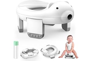 Acsatont Tragbares Reisetöpfchen für Kleinkinder, 2-in-1 Reisetöpfchen Faltbar mit Belohnungssystem, Müllbeutel, Kinder-Töpfchen, Tragbare Toilettensitz Baby für Kinder ab 12 Monaten
