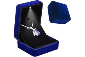 Homirty halsbandslåda med LED-ljus, lådask för halskedjor, presentförpackning, sammet, smyckeslåda, smycken, presentlådor, ha