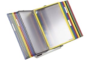 DJOIS Tarifold Tischsichttafel Set Metal 434309 | DIN A4 | 30 Taschen | Sortiert (blau, rot, gelb, grün, schwarz)
