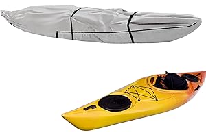 FANGZ Waterproof Kayak Cover with Zip, 10ft 13ft 16ft 18ft Trailerable Kayak Covers for Outdoor Storage, UV Protection Sunblock Canoe Cover Dust Cover for Kayak Boat Canoe