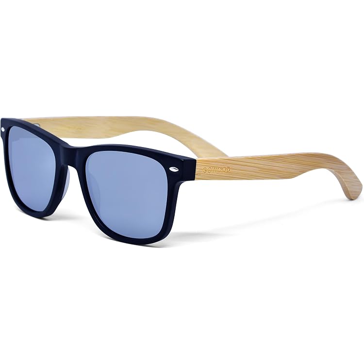 Lunettes De Soleil Carrées Avec Accents En Bois - Protection UV, Monture Polycarbonate Léger (25g), Plusieurs Couleurs - 3