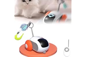 GONIOME Teazys Cat Toy Turbo Tail 2.0-2024 Best Turbo Tail 2.0 Cat Toy, Turbo Tail Popper Cat Toy, Three Modes Interactive,Gravity-Sensing Movement,Smart Car Remote Control Electric Cat Toy (Orange)
