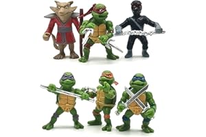 ZKTSRY Tortues Ninja Mini Figurines,Ensemble de 6 Tortues Ninja, Décoration de Gâteau d'anniversaire de Dessins Animés, Figurines d'Action Fournitures de Fête à Thème pour Fille Garçon