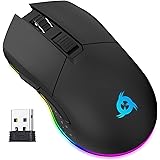 KLIM Blaze - Mouse Gaming Wireless RGB Ricaricabile + Sensore ad Alta precisione con Batteria di Lunga Durata + Regolabile Fi