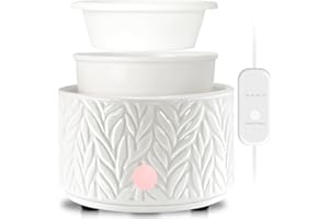 MAROMAMIX Electric Wax Melt Burner - Oil Burner Scented Candle Warmer with 4 Timer & 1pc Silicone Dish Ceramic 4-in-1 Wax Melts Warmer for Home Office Bedroom Aromatherapy Gift and Decor