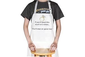 WZMPA Wedding Apron For Bride Bridal Shower Gift If You'd Spent This Much On A Dress Adjustable Apron For Wedding, Spent Much Apron, 72*68 cm (28.34*26.77inch)