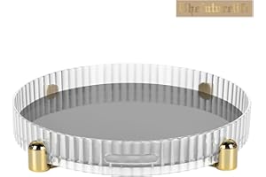 Top-spring 360° Rotating Makeup Organiser, Spinning Makeup Brush Holder, Make Up Storage for Skincare Perfumes Cosmetics Bathroom Bedroom Stationery Storage (Clear, 28cm)