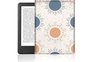 DOODLREAM Bohemia Style Sun eBook Reader Sleeve for 6" e-Reader, Sun Pattern E-Reader Case with Snap Closure, Waterproof Memory Fabric Double-Sided Printed E-Book Cover for Screen Protection