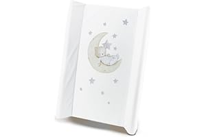 Wickelauflage 50x70 cm - abwaschbare Wickelunterlage mit Lineal - stabile Wickeltischauflage fürs Babybett - stark gepolstert, rutschfest, PVC - Wickelmatte in verschiedenen Designs