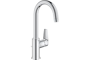 GROHE Robinet lavabo de salle de bains Start Edge, mitigeur monocommande avec tirette de vidage, mousseur économique d'eau, chromé, 24201001 (Import Allemagne)