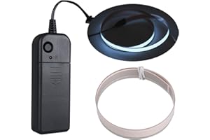 JIGUOOR 1M El Tape Belt EL Wire Rope Neon Glowing Strobing Electroluminescent Robbin for Cosplay Decoration Bruning Man Festival Halloween, Christmas