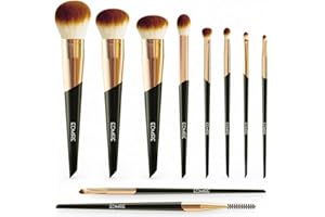 EDMIRE 10pcs Makeup Brushes including Foundation Brush, Eyeshadow and Eyebrow brushes. Essential Make up Brushes Set Gift for Women, Make up Brushes Perfect for Anniversary, Valentine or Birthday