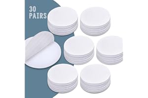 fruitlet® Velcr Adesivo Forte Tondo Bianco 50 mm, 60 Pcs Velcr Adesivi Tondo, 30 Coppie Velcr Adesivo Rotondo, Puntini Adesivi Velcr Dots per Fai Da Te, Artigianato