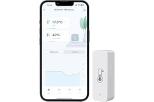 PHOVOLT Termometro igrometro Bluetooth,Sensore di umidità della temperatura wireless,Sensore di umidità con avviso di notifica, per la serra dell'incubatrice del terrario della cameretta dei bambini (1 pezzo)