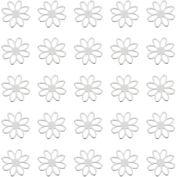 SUNNYCLUE 1 Doos 100Pcs Holle Bloem Bedels Bloemen Charms Legering Tibetaanse Lente Bloesem Thema Open Bezel Charm Voor Sieraden Maken Charms Vrouw Ketting Oorbel Diy Ambachten Levert Volwassen